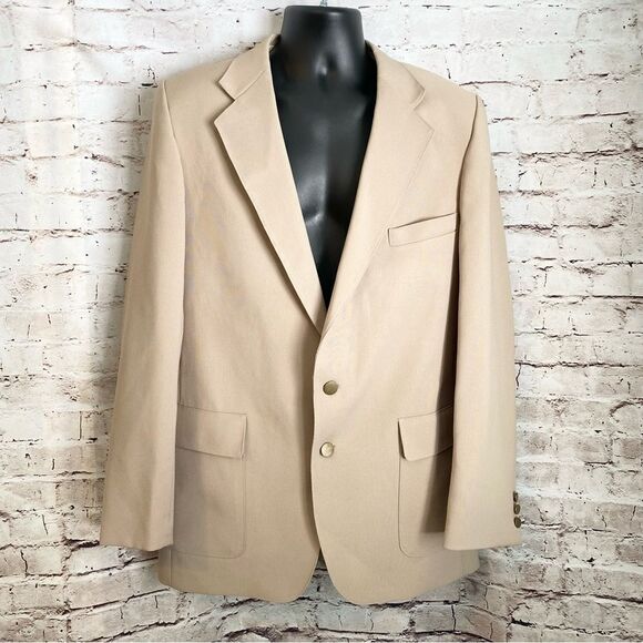 Levi's Other - Vintage Levi’s Action Suit Jacket Sport Coat 2Button Tan Cream SEE MEASUREMENTS
